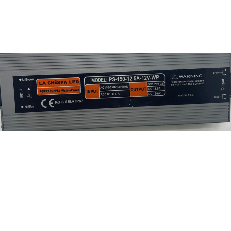 Fuente De Poder 150W, 12V Exterior IP67 - Wattko